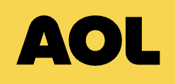 Screenshot 2026-08-03 at 12.24.29 AM AOL logo on a yellow background with bold black letters,